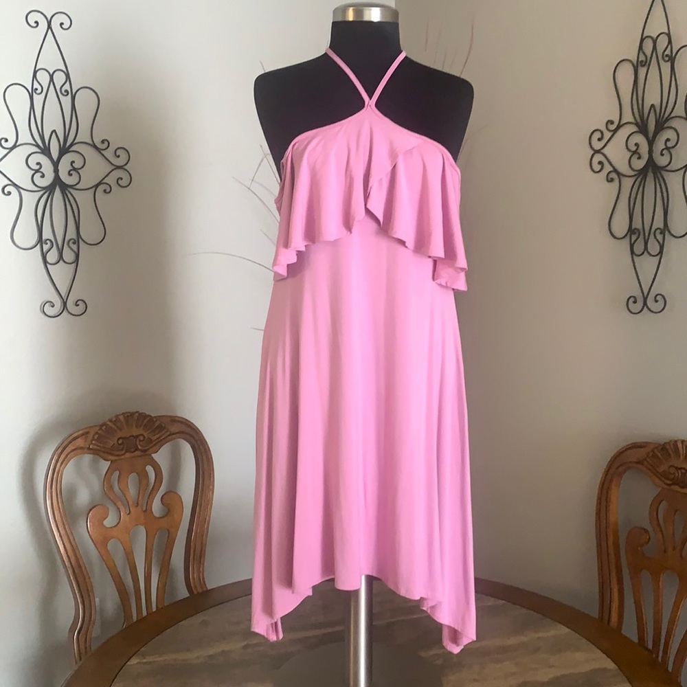NEW cold shoulder strappy halter dress
